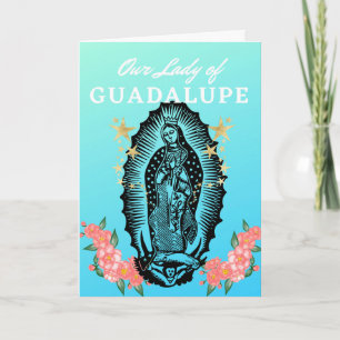 Dam i Guadalupe Woodcut och Ro Kort