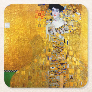 Dam i Guld, Gustav Klimt Underlägg Papper Kvadrat