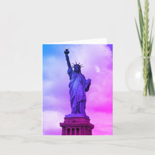 Dam i Harbour, NYC Berömd Liberty Statue Helgkort