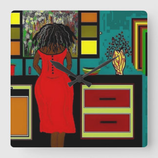 "DAM I KITCHEN"-KLOCKAN FYRKANTIG KLOCKA