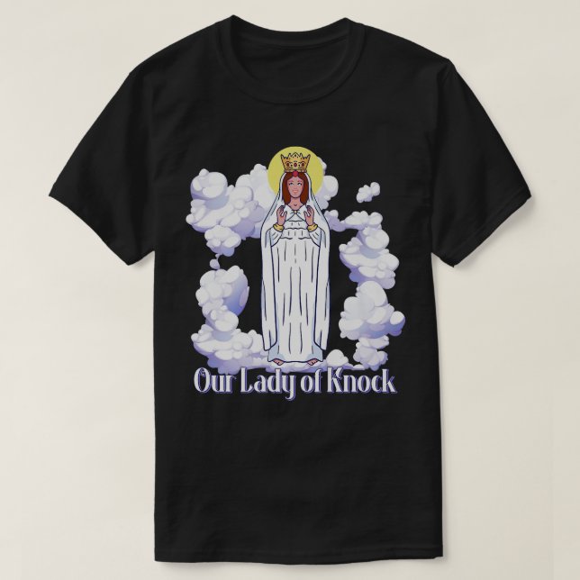 Dam i Knock Ireland Prayer Catholic Saints M. T Shirt (Design framsida)