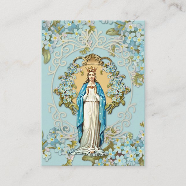 Dam i Knock Virgin Mary Prayer Blommigt Tilläggskort (Framsida)