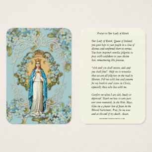 Dam i Knock Virgin Mary Prayer Blommigt Visitkort