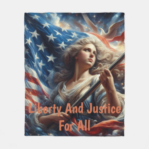 Dam i Liberty - Patriotism Art Fleecefilt