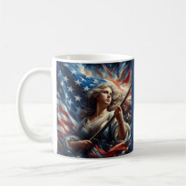 Dam i Liberty - Patriotism Art Kaffemugg