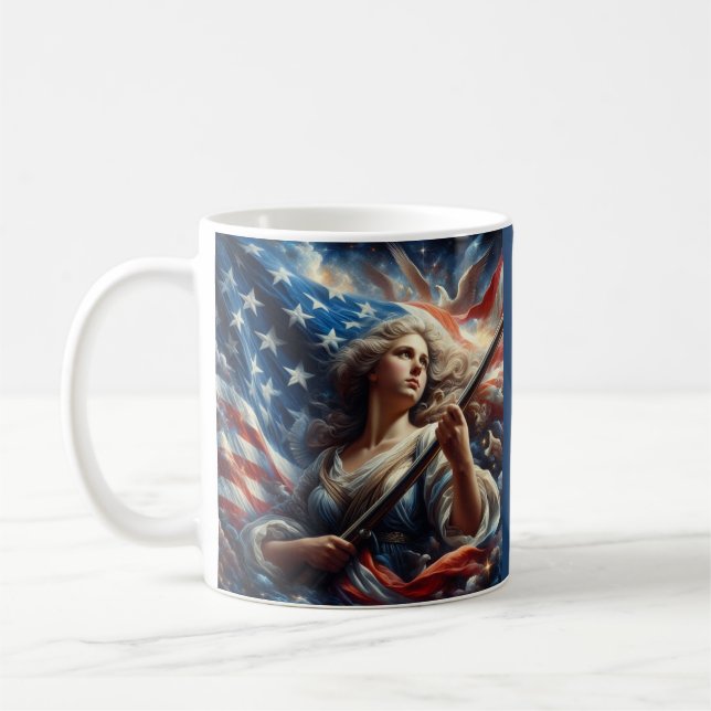 Dam i Liberty - Patriotism Art Kaffemugg (Vänster)