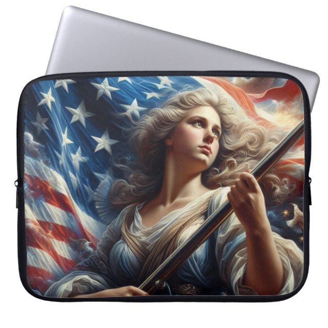 Dam i Liberty - Patriotism Art Laptop Fodral (Framsidan)