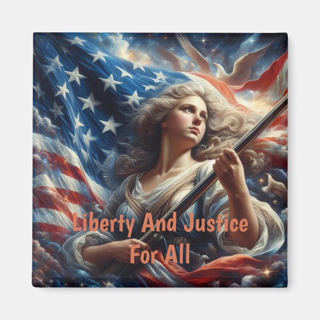 Dam i Liberty - Patriotism Art Magnet (Framsidan)