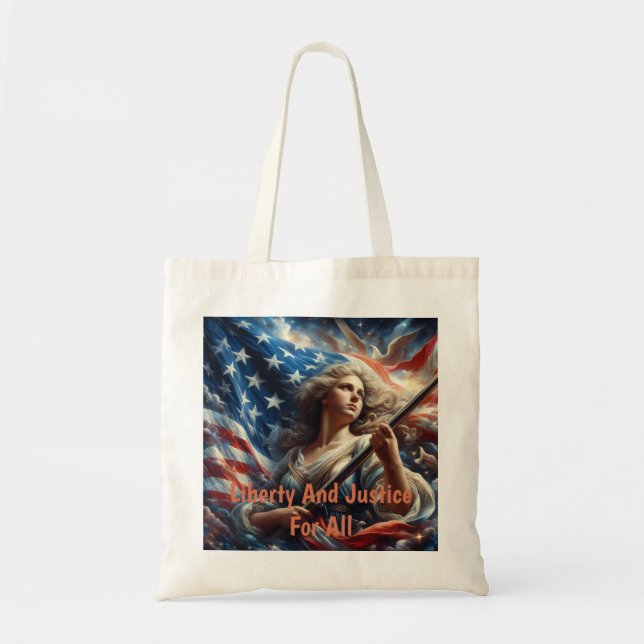 Dam i Liberty - Patriotism Art Tygkasse (Framsidan)