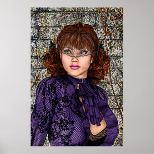 Dam i lila poster