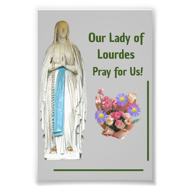 Dam i Lourdes Fototryck (Framsidan)