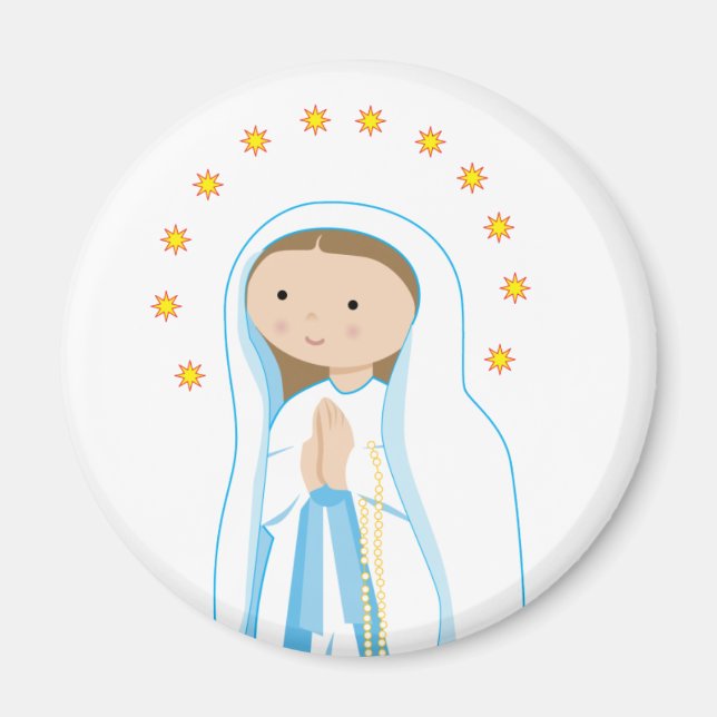Dam i Lourdes Magnet (Framsidan)