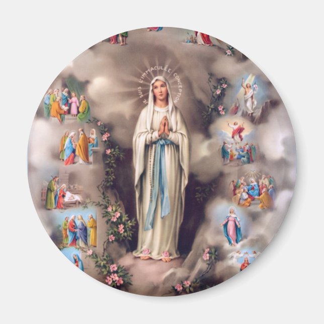 Dam i Lourdes Magnet (Framsidan)