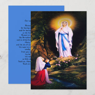 Dam i Lourdes med Prayer Julkort