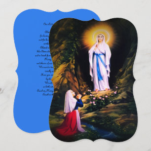 Dam i Lourdes med Prayer Julkort