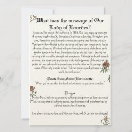 Dam i Lourdes Prayer-kortet Inbjudningar