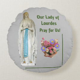 Dam i Lourdes Rund Kudde