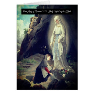 Dam i Lourdes Saint Bernadette Hälsningskort
