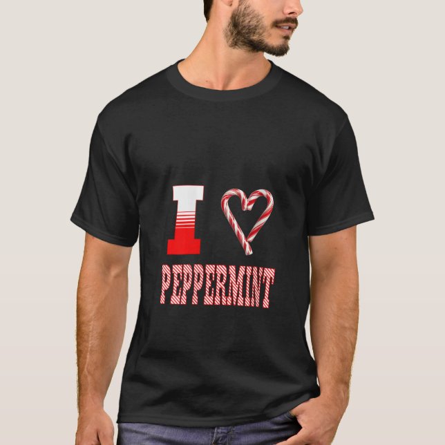 Dam I Love Peppermint Candy Cane Jul Pepp T Shirt (Framsida)