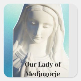 Dam i Medjugorje Fyrkantigt Klistermärke