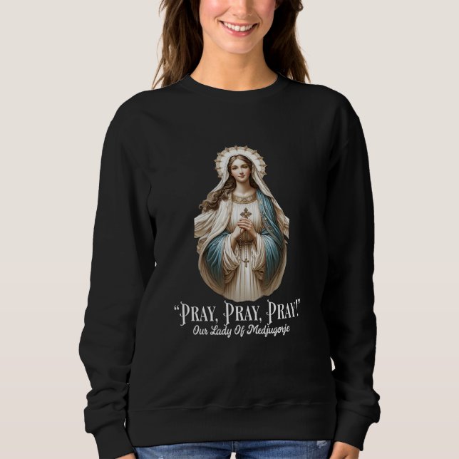 Dam i Medjugorje Pilgrimage Marian-katolska T Shirt (Framsida)