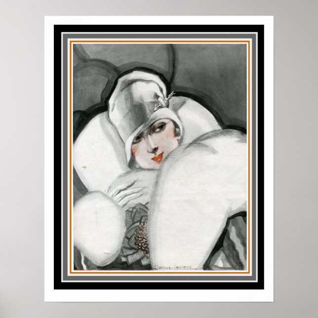 "Dam i Päls" Art Deco Poster 16 x 20 (Framsidan)