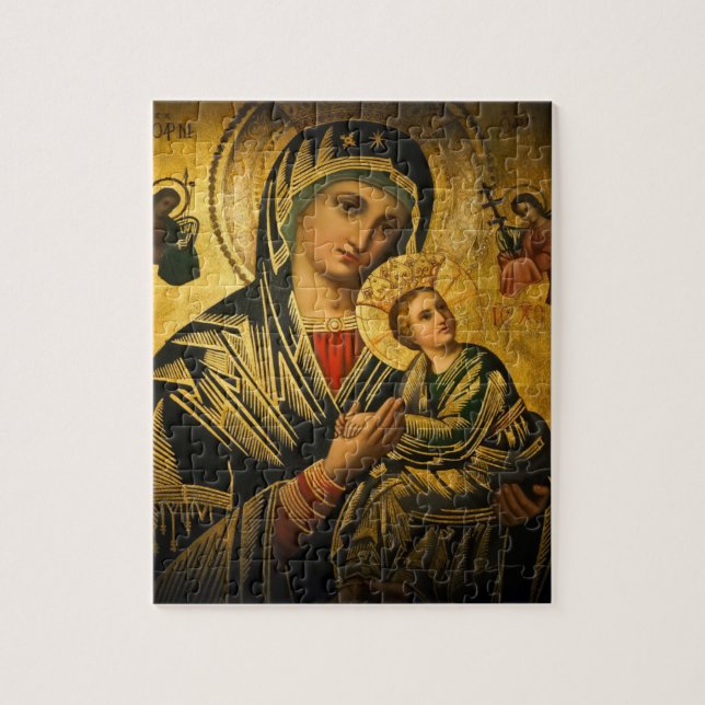 Dam i Perpetual Help Icon Puzzle Pussel (Vertikal)