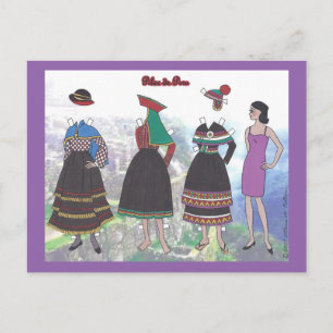 Dam i Perus Pappra doll-vykort Vykort