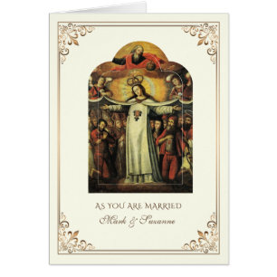 Dam i Ransom Virgin Mary Bröllop Hälsningskort