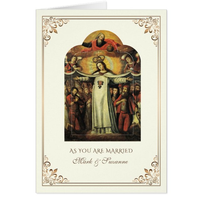 Dam i Ransom Virgin Mary Bröllop Hälsningskort (Framsidan)