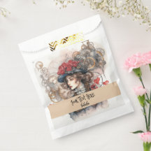 Dam i Red Valentine Kiss steampunk vattenfärg