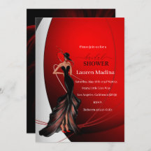 Dam i Röda inbjudningskort för möhippan