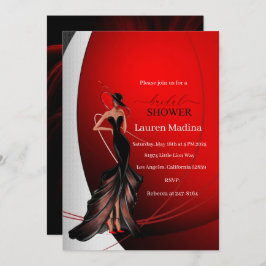 Dam i Röda inbjudningskort för möhippan