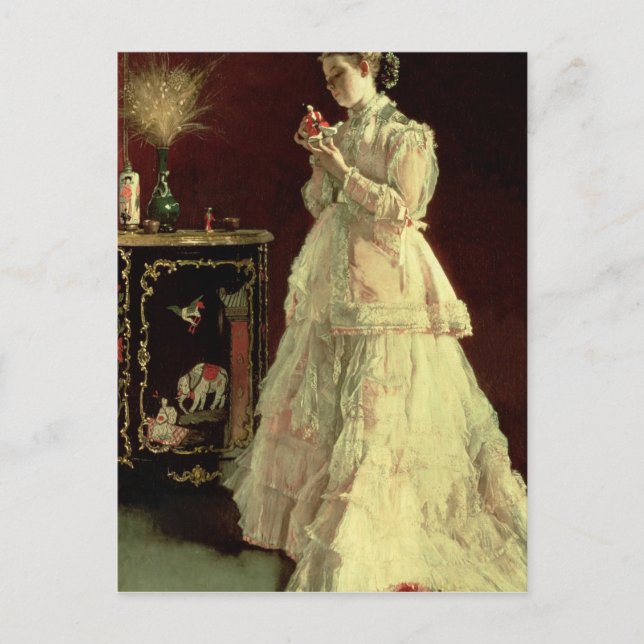 Dam i rosa, 1867 vykort (Framsida)