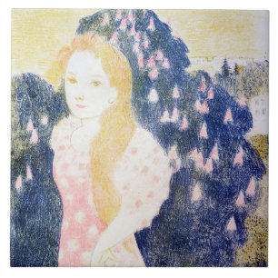 Dam i Rosa Dress, Maurice Denis Kakelplatta