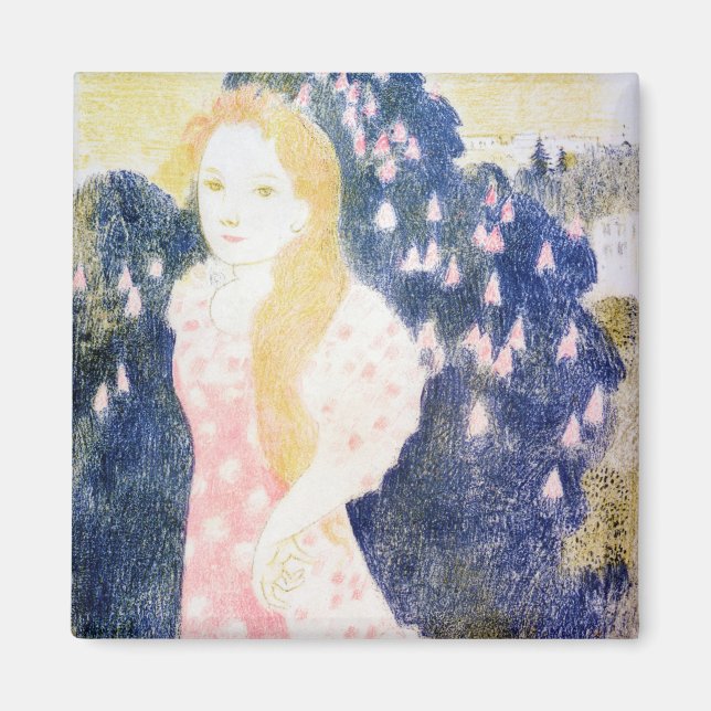 Dam i Rosa Dress, Maurice Denis Magnet (Framsidan)