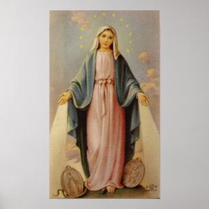Dam i Rosary Blsed Mor Virgin Mary Poster