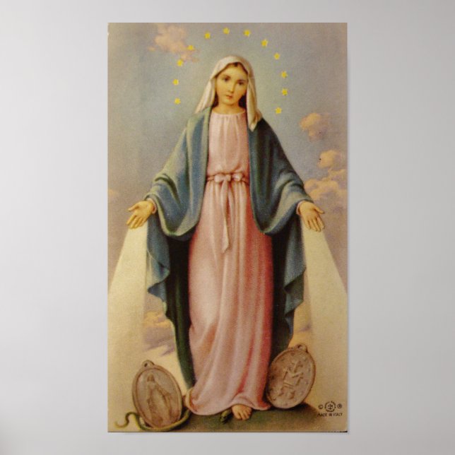 Dam i Rosary Blsed Mor Virgin Mary Poster (Framsidan)