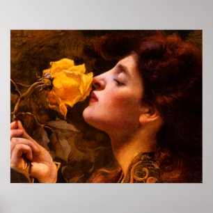 Dam i Rosor av Franz Dvorak Poster