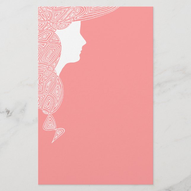 Dam i rosor brevpapper (Framsida)