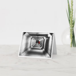 Dam i rött - tomt kort