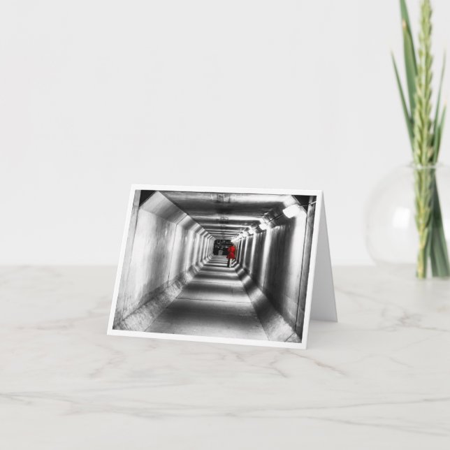 Dam i rött - tomt kort (Framsida)