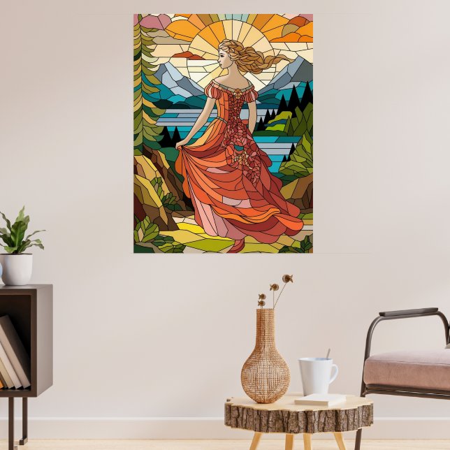 Dam i Scenen Vista: Lagrad glasbildare Poster (Vardagsrum 3)