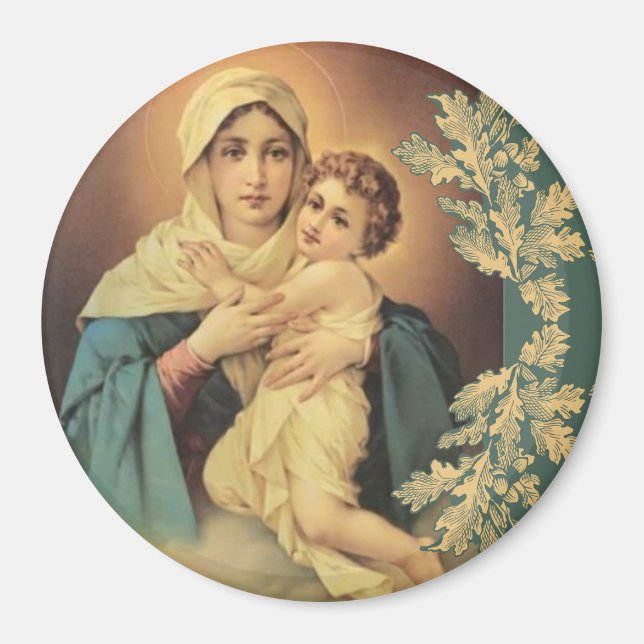 Dam i Schoenstatt Virgin Mary Jesus MOR Magnet (Framsidan)