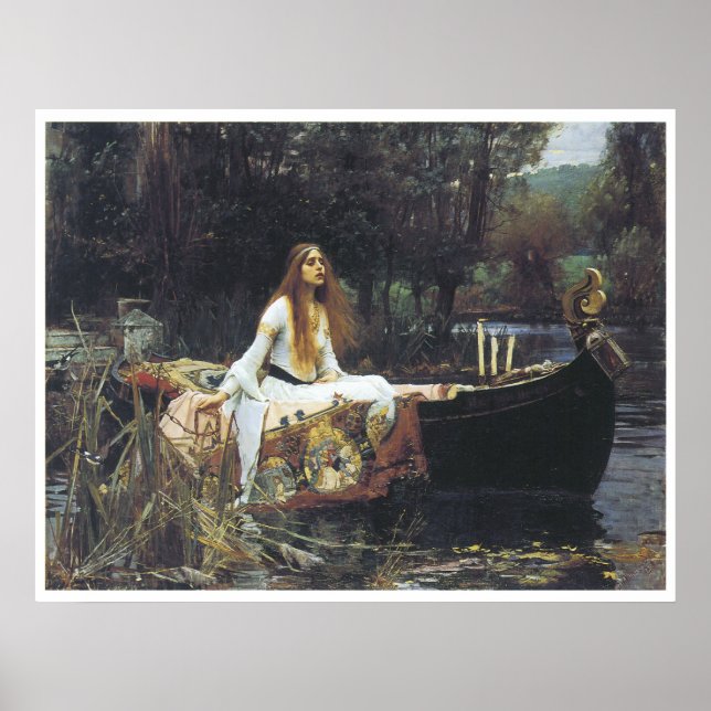 Dam i Shallot, 1888 John William Waterhouse Poster (Framsidan)