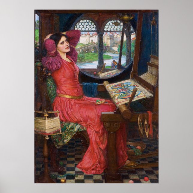 Dam i Shallot av John William Waterhouse Poster (Framsidan)