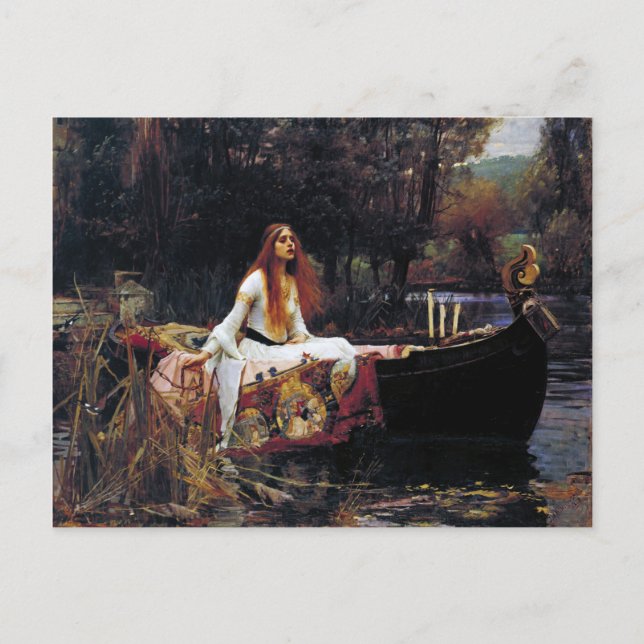 Dam i Shallot på JW Waterhouse Fine Art Vykort (Framsida)