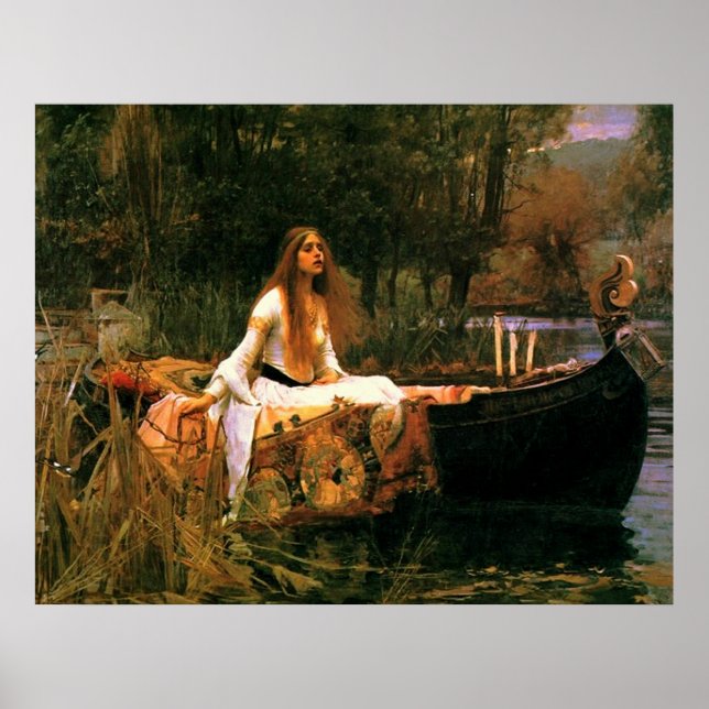 Dam i Shalott (1888) ~ Fine Art Canvas Poster (Framsidan)