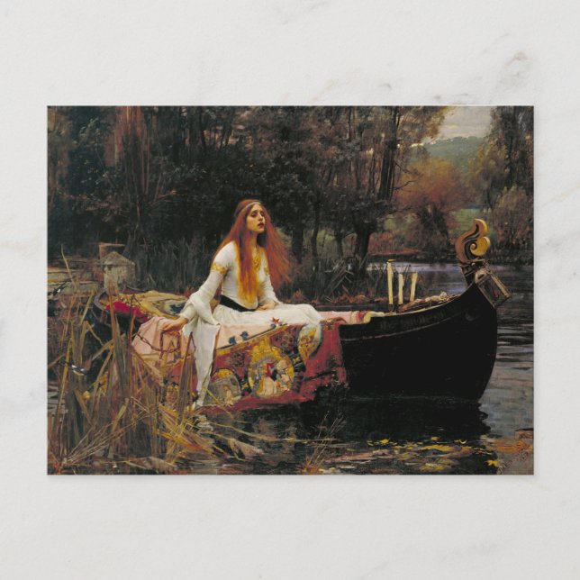 Dam i Shalott 1888 John William Waterhouse Vykort (Framsida)