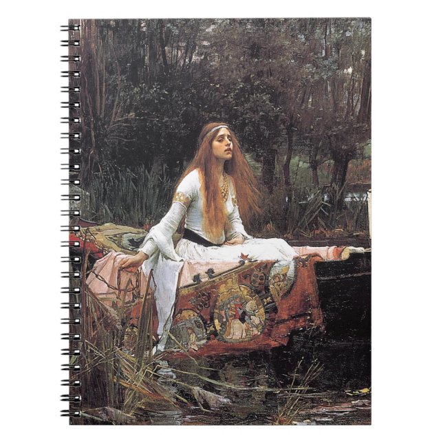 Dam i Shalott av John W. Waterhouse Anteckningsbok Med Spiral (Framsidan)